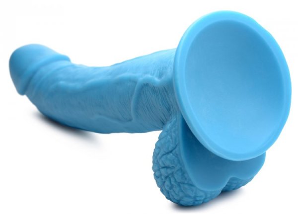 POP 7.5IN DILDO W/ BALLS BLUE