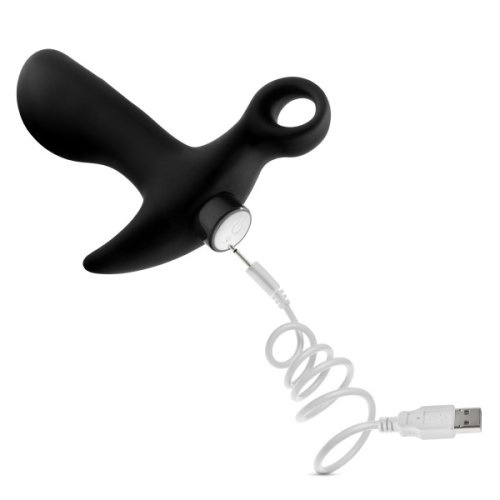 ANAL ADVENTURES PLATINUM SILICONE VIBRATING PROSTATE MASSAGER 1 BLACK