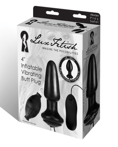 Lux Fetish 4\" Inflatable Vibrating Butt Plug