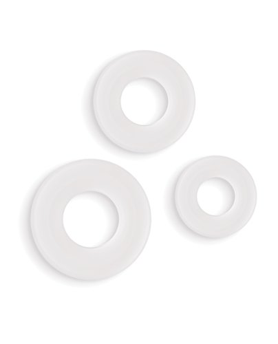Firefly Glow in the Dark Bubble Cock Rings - White, Pack of 3