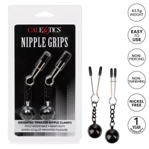 NIPPLE GRIPS WEIGHTED TWEEZER NIPPLE CLAMPS