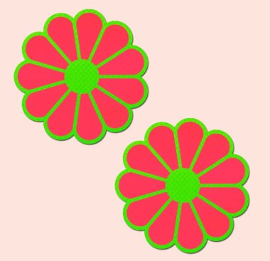 PASTEASE GLOW IN THE DARK PINK & GREEN FLOWERS
