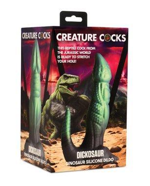 Creature Cocks Dickosaur Dinosaur Silicone Dildo - Black/Teal