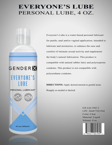 GENDER X EVERYONES LUBE 4 OZ