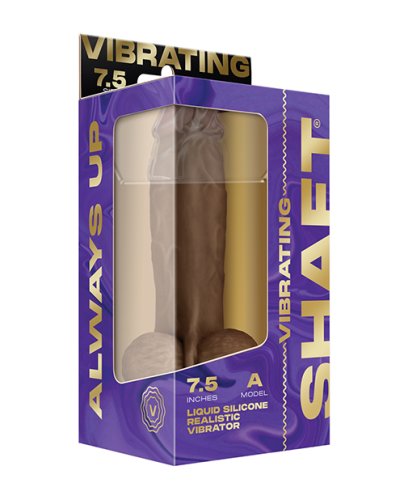 Shaft Flexskin Liquid Silicone 7.5\" Vibrating Dong w/Balls - Oak