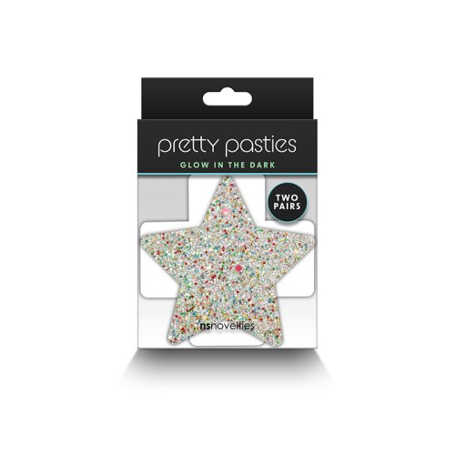 PRETTY PASTIES STAR & CROSS GLOW 2 PAIR