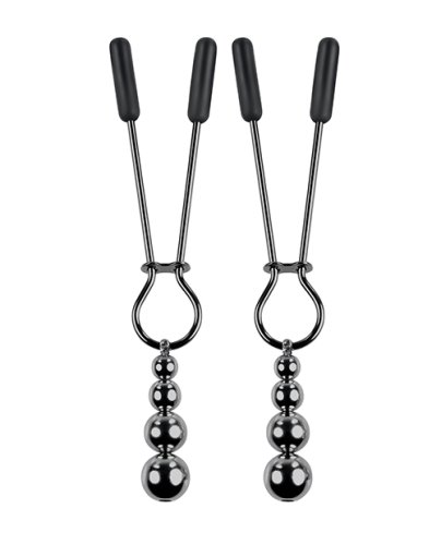 Selopa Beaded Nipple Clamps - Black Chrome