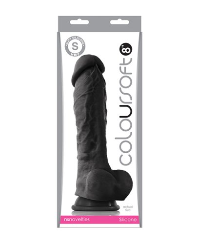 ColourSoft 8\" Soft Dildo - Black