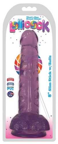 LOLLICOCK 8 SLIM STICK W/BALLS GRAPE ICE \"