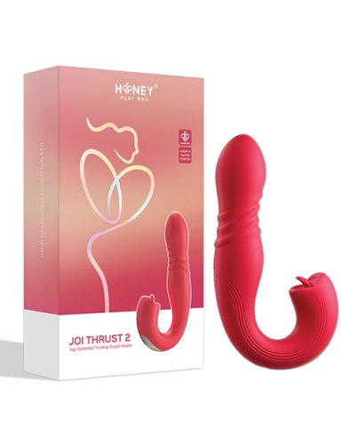 Joi Thrust 2 Thrusting G-Spot Vibrator & Clit Licker - Red