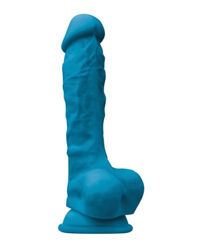 Colours Pleasures 7\" Dong w/Balls & Suction Cup - Blue