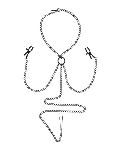 Saffron Chain Nipple to Clit Set - Black