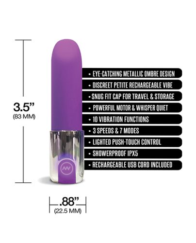 Nixie Smooch Rechargeable Lipstick Vibrator - Purple Ombre