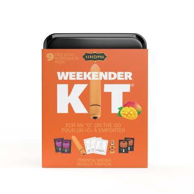 WEEKENDER KIT VIBE Tropical Mango Includes: Oil of Love, Reusable 10 speed mini vibe, Massage Oil, Love Liquid and Erotic Playcards