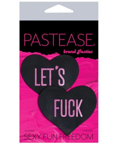 Pastease Premium Let\'s Fuck Hearts - Black O/S