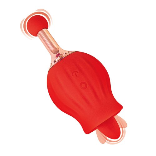 CLIT-TASTIC ROSE BUD DUAL MASSAGER RED