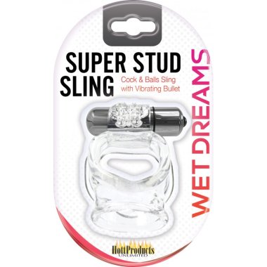 WET DREAMS SUPER STUD SLING CLEAR