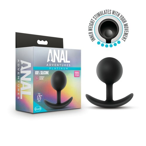 ANAL ADVENTURES PLATINUM SILICONE VIBRA PLUG BLACK