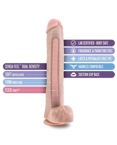 Blush Au Naturel Daddy 14\" Sensa Feel Dual Density Dildo - Vanilla