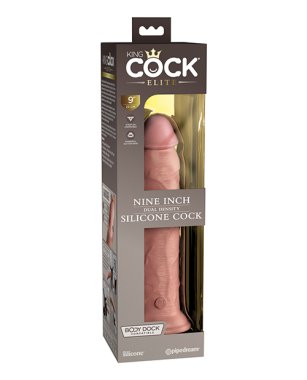 King Cock Elite 9" Dual Density Silicone Cock - Light