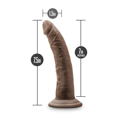 DR SKIN GLIDE 7.5IN SELF LUBRICATING DILDO CHOCOLATE