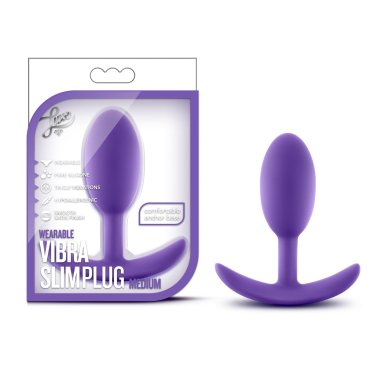 Luxe Wearable Vibra Slim Plug - Med - Pu