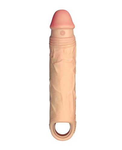 Shaft Flexskin Liquid Silicone 7.8\" Vibrating Sheath - Pine