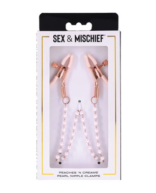 Sex & Mischief Peaches 'n CreaMe Pearl Nipple Clamps