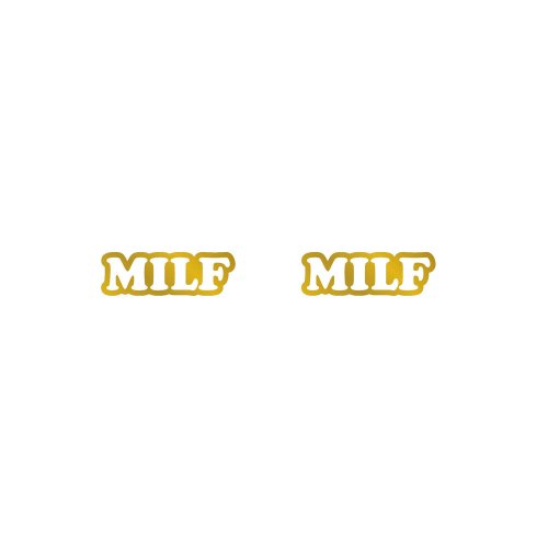 MILF Earrings - Gold & White *