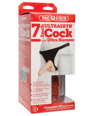 Ultra Harness 2 w/7" Ultraskyn Cock - White