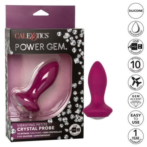 POWER GEM VIBRATING PETITE CRYSTAL PROBE- PURPLE