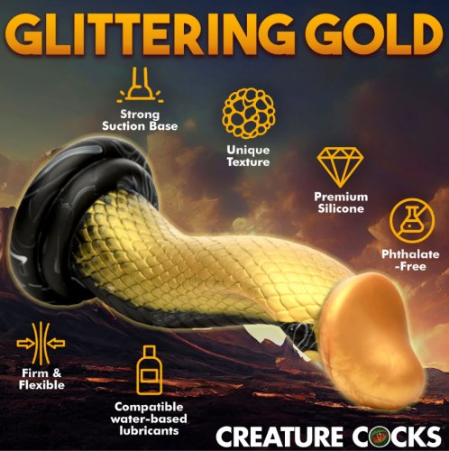 Golden Mamba Snake Silicone Dildo