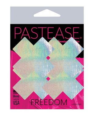 Pastease Premium Petites Holographic Plus X - Silver O/S Pack of 2 Pair