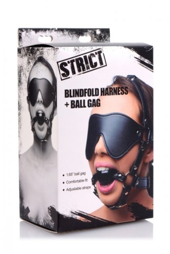 STRICT EYE MASK HARNESS W/ BALL GAG