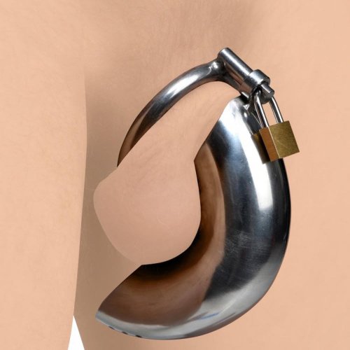 Locking Stainless Chastity Cage 3 rings