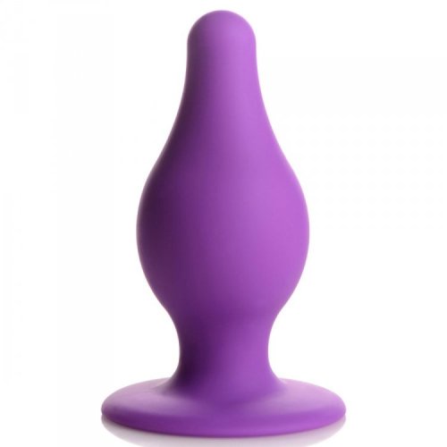 Squeezable Tapered Med Anal Plug - Purp