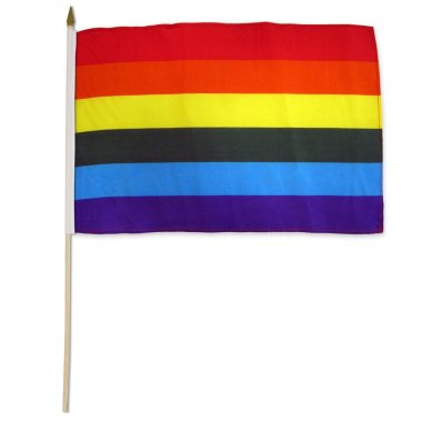 Rainbow Stick Flag 12" X 18"
