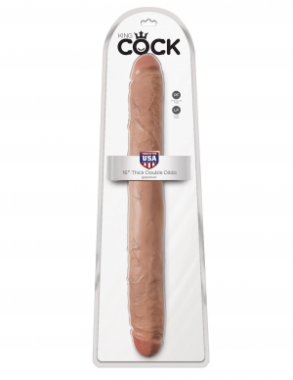 KING COCK 16 IN THICK DOUBLE DILDO TAN