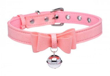 Sugar Kitty Cat Bell Collar -Pink/Silver
