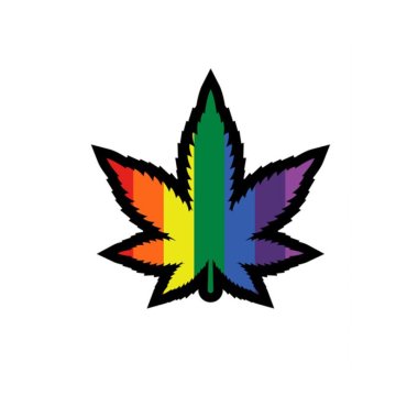Enamel Pin: Rainbow Weed Leaf