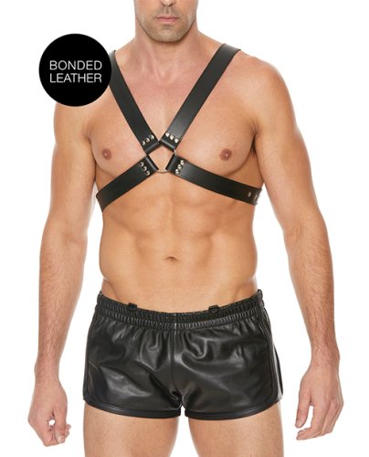 Shots Ouch Men\'s Large Buckle Harness - Black