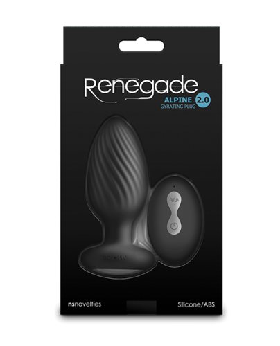 Renegade Alpine 2.0 Gyrating & Vibrating Butt Plug w/Remote - Black