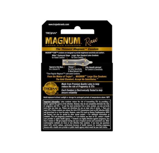 Trojan Magnum Raw Condoms - 3pk