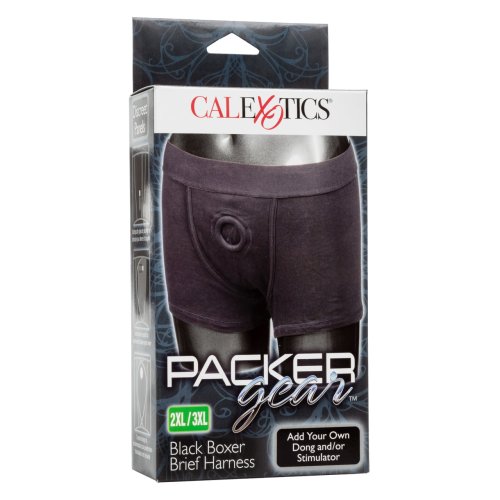 PACKER GEAR BLACK BOXER BRIEF HARNESS 2XL/3XL