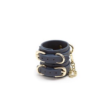 Bondage Couture Wrist Cuffs - Navy Blue