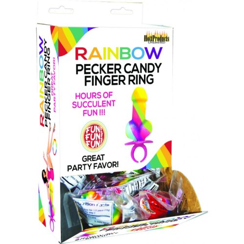 RAINBOW RING POP DISPLAY 12PC