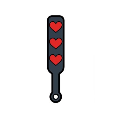 Enamel Pin: Heart Paddle - Black/Red