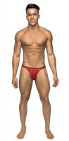 BONG THONG STRETCH LACE RED S/M