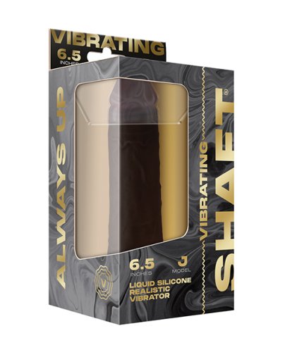 Shaft Flexskin Liquid Silicone 6.5\" Vibrating Dong - Mahogany