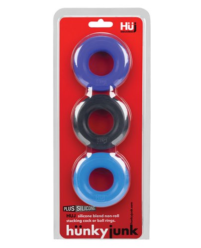 HUNKYJUNK HUJ C-RING 3PK BLUE/ MULTI (NET)